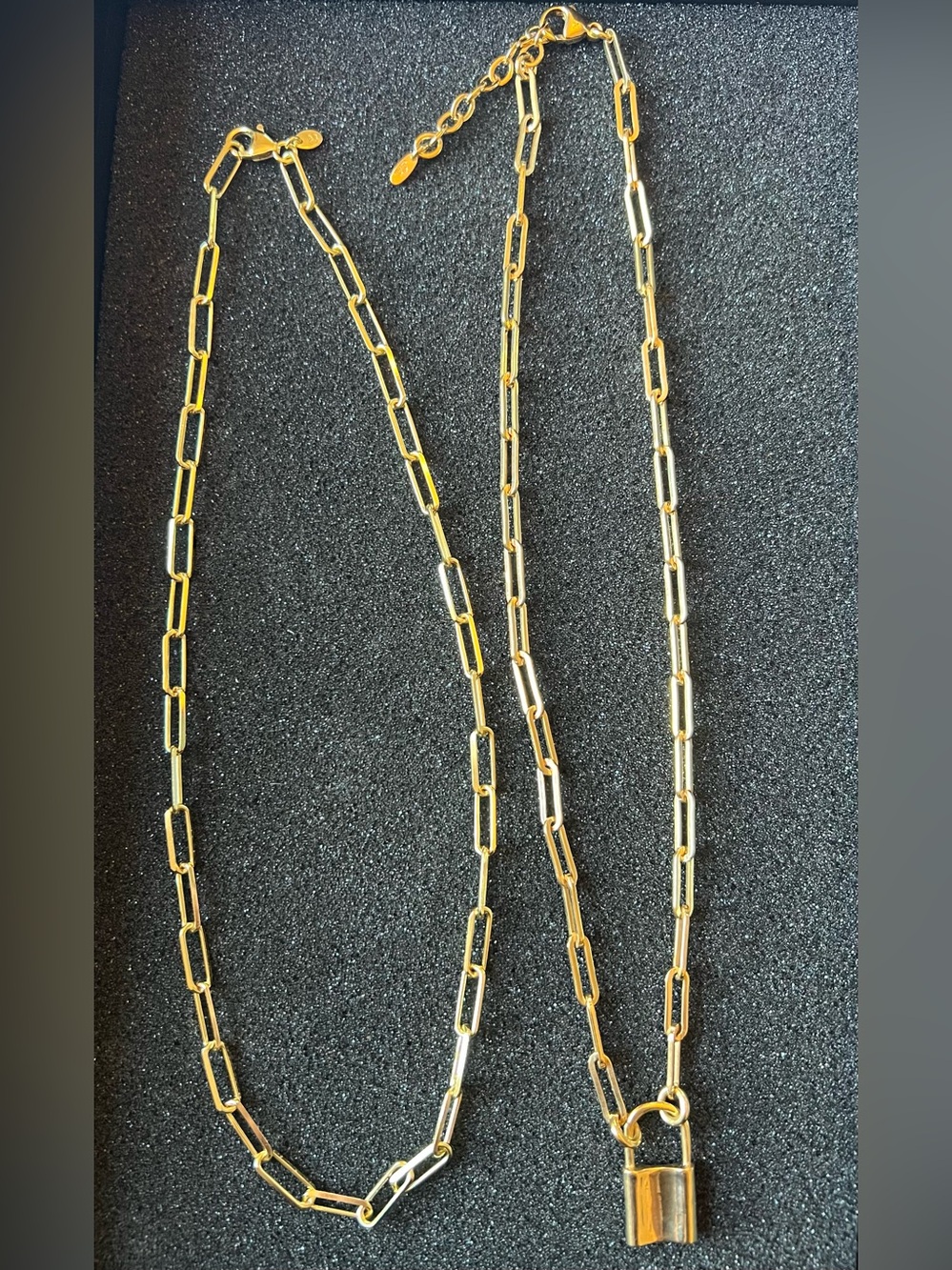 Bellezza HSN Gold Plated Paperclip Chain Lot of 2 Lock